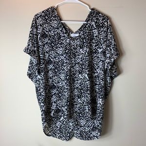 Lush Multicolor Graphic Print Boxy Blouse